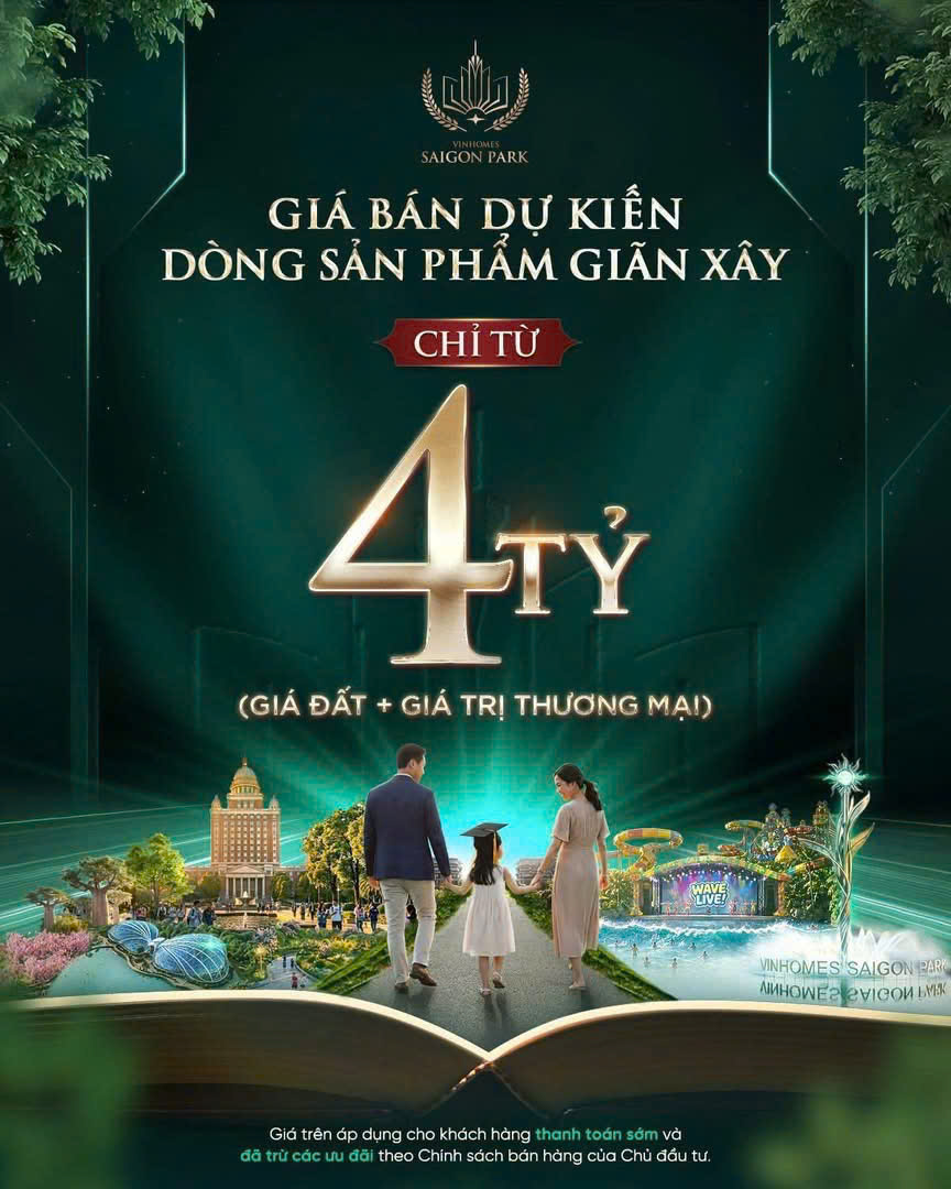 Bảng giá Vinhomes Hóc Môn - dòng sản phẩm giãn xây